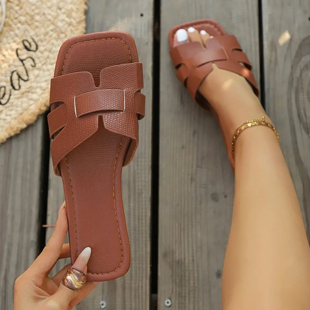 Women Slippers Solid Color Lightweight Sandals