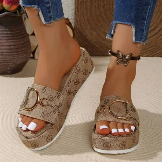 Women Wedges Slippers  Outdoor High Heels Women Slippers