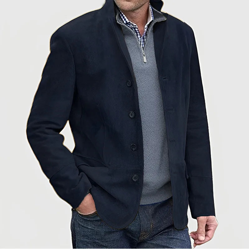 Men Jackets Turn Down Collar Full Sleeve Single Breasted Jacket
