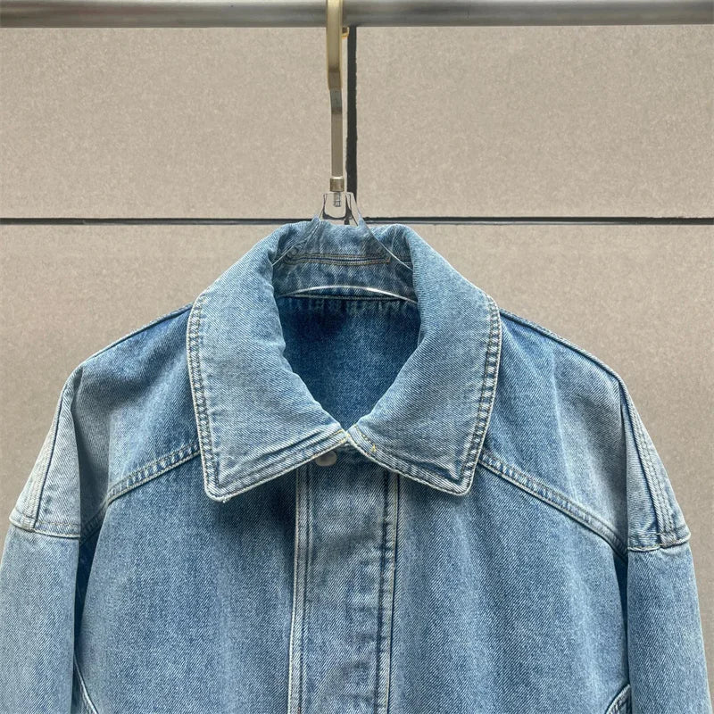 single breasted lapel long sleeved top for summer