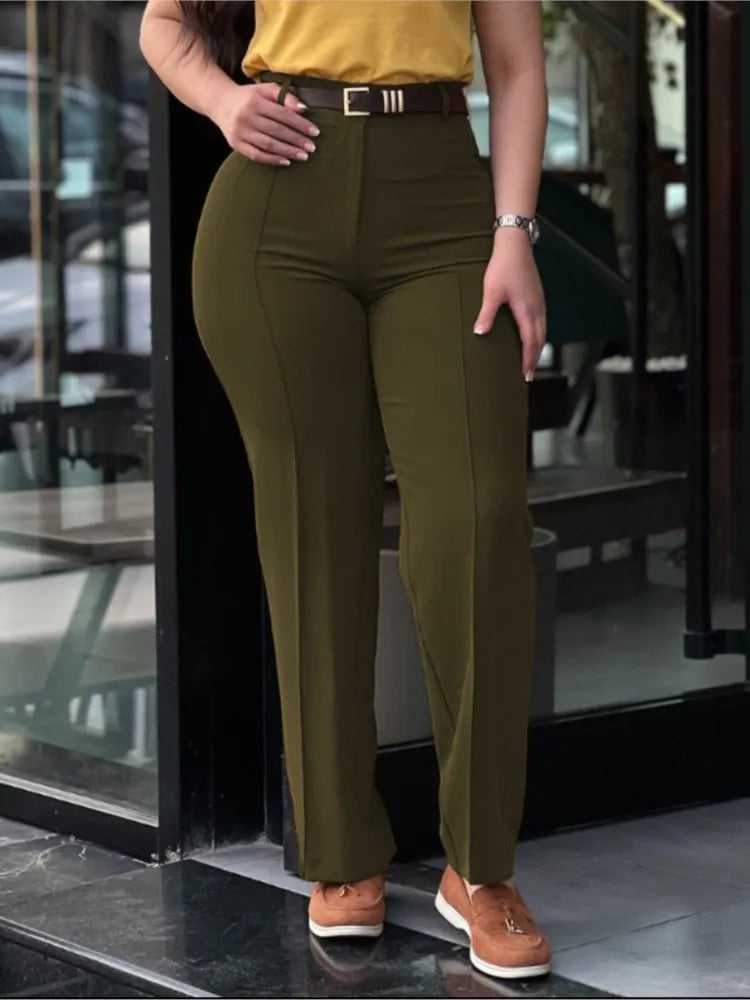 Women's High Waist Straight Leg Work Pants