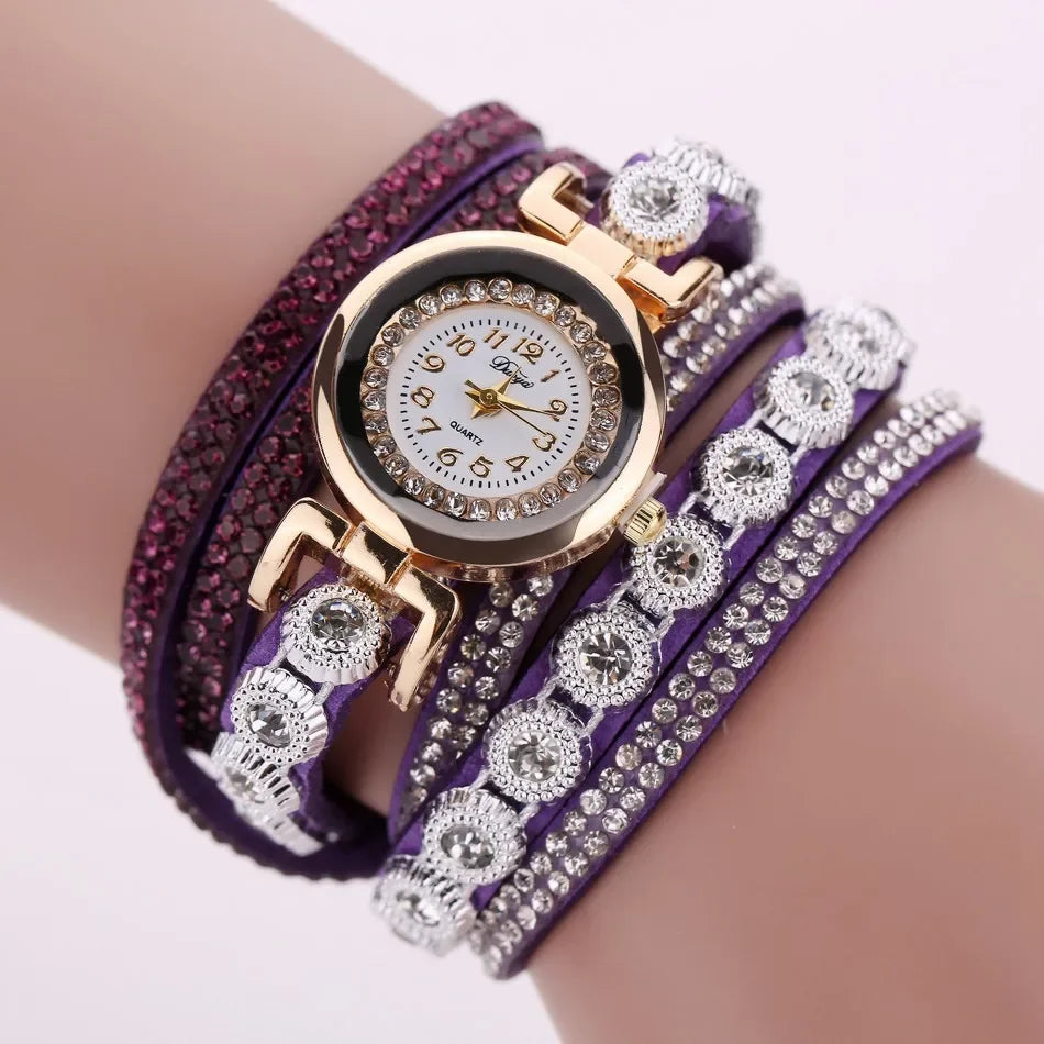 Bracelet Watch Women Vintage Rhinestone Crystal Dial
