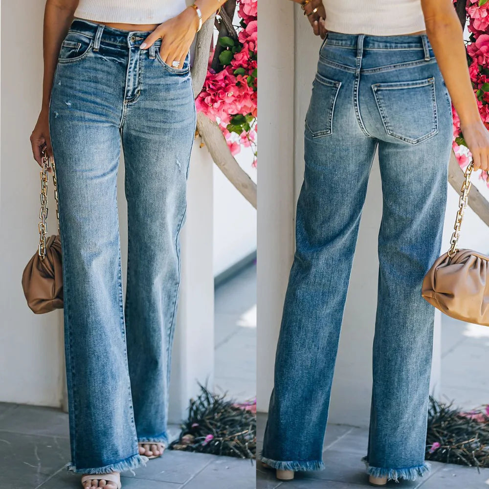 Women's Jeans High Waist Loose Jeans big size Flare Pants Pantalon
