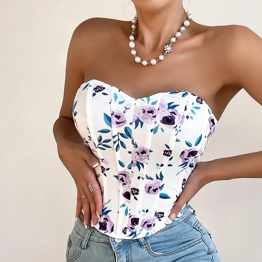 Women Floral Top Sexy Spicy Girl Tank Top