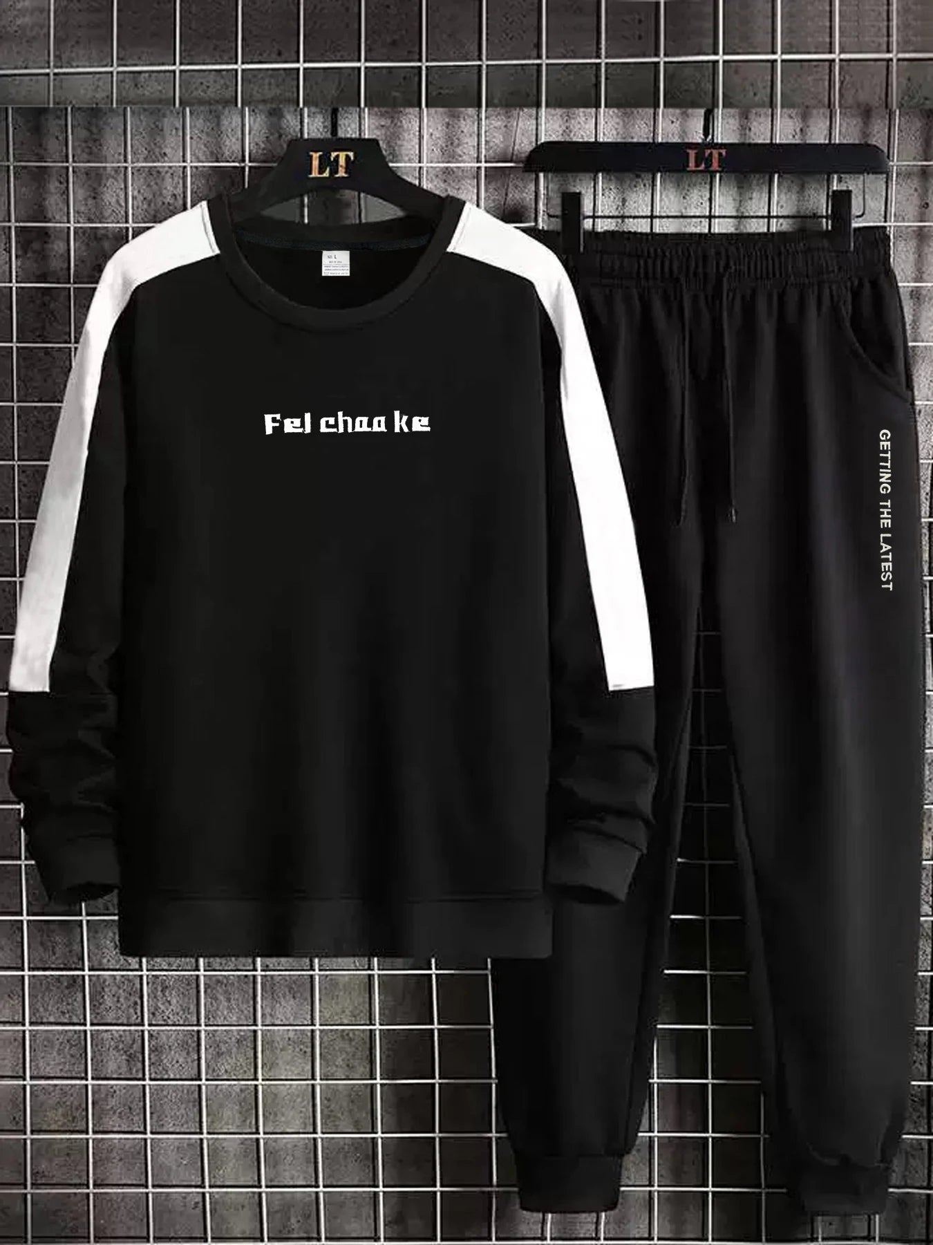 Men's Outdoor Sports Leisure 2PCS Sports Set Long Sleeve Hoodie