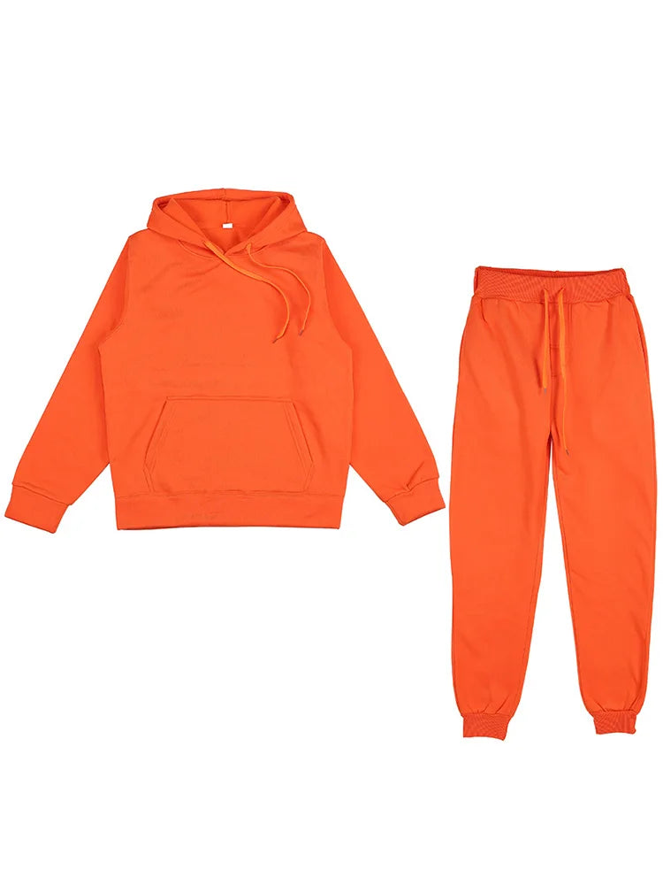 Women Warm Hoodie Sweatshirts And Long Pant