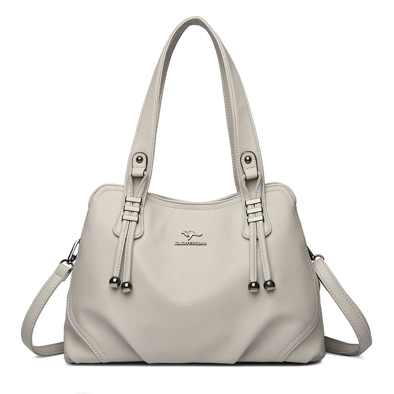 Genuine Soft Leather Handbags for Women Vintage Shoulder Tote Bag Luxury