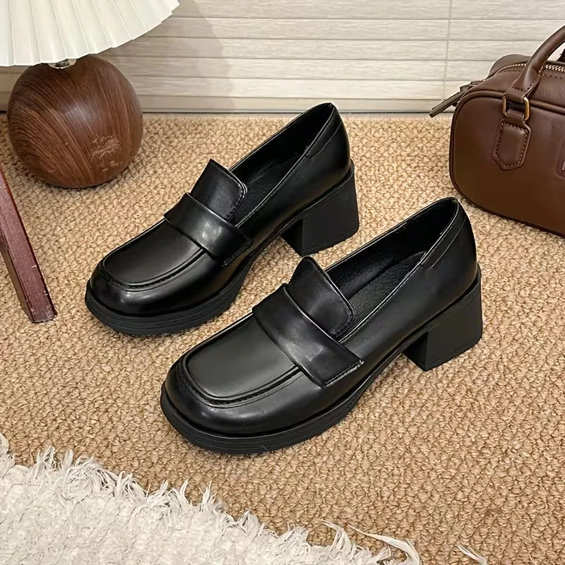 Women's Slip-On Loafers - Black Shoes, Slip-On Closure Casual Shoes
