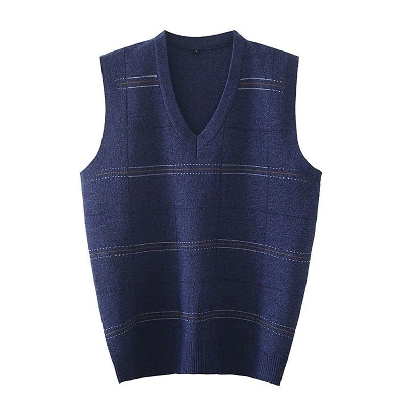 Knit Vest New Sweater For Men Casual V-neck