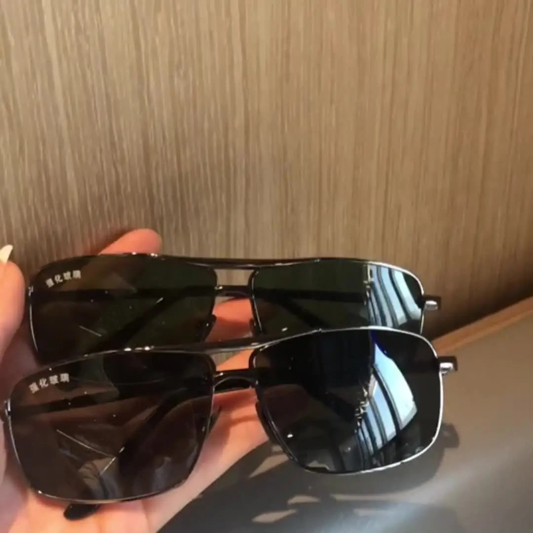 Sunglasses For Men Crystal Glass Metal High-quality Double Beams