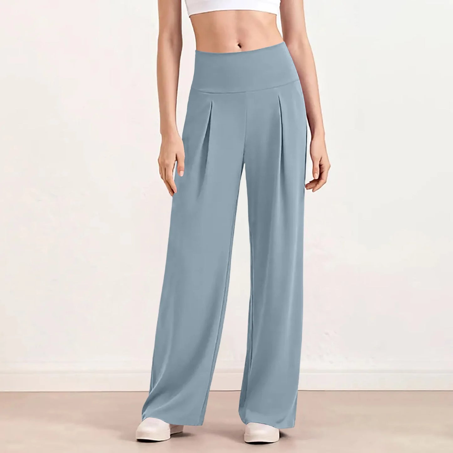 Women's Wide Leg Sports Pants  Comfortable Elastic Wide Leg Pants