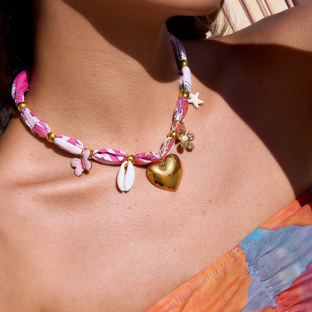 Zora Holiday Style Multi-charm Scarf Necklace
