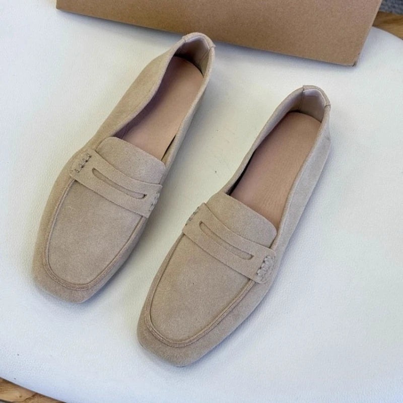 Loafers Woman Leather Mocassins  Casual Flat Shoes