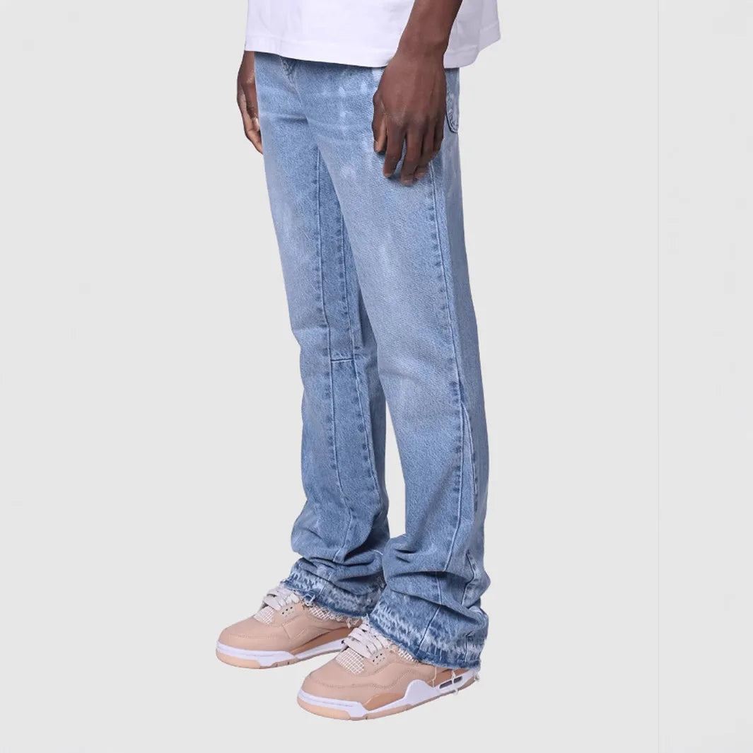 Jeans Men Vintage Straight Pants Mid Waist