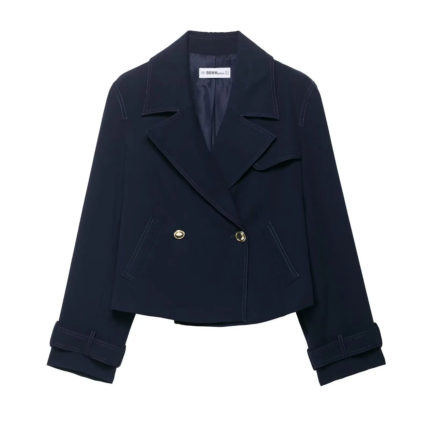 Women's Fashion Coats Solid Turn-Down Collar Long Sleeves Pockets