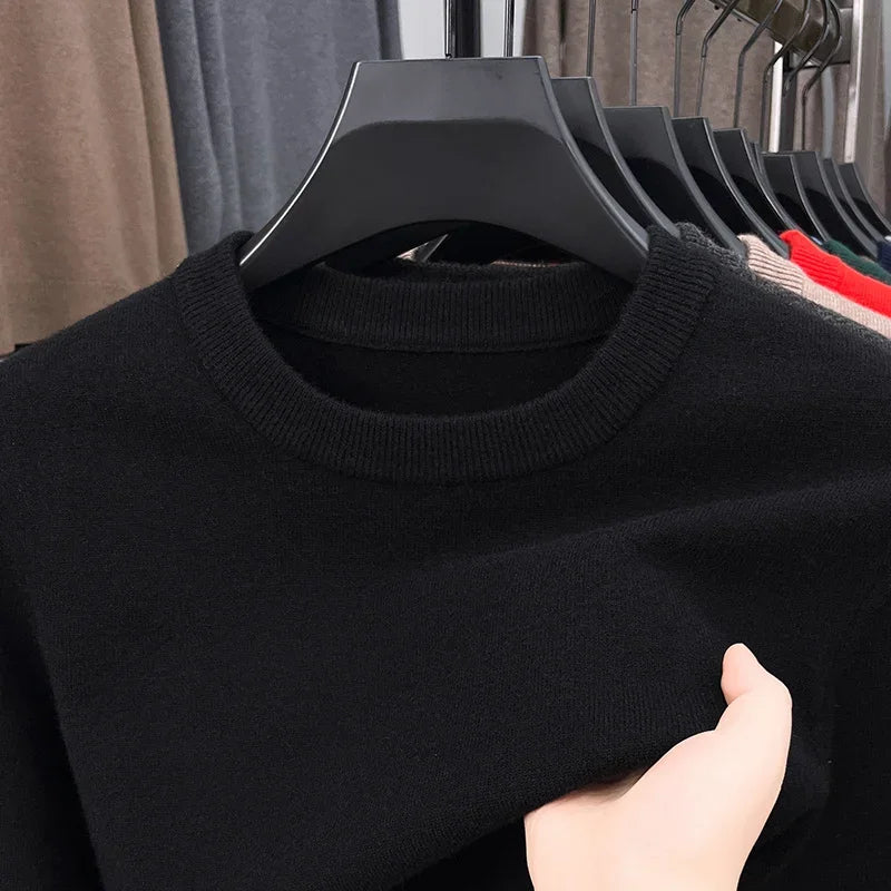 Men's Casual Sweater Round Neck Long Sleeve Knitted Sweater