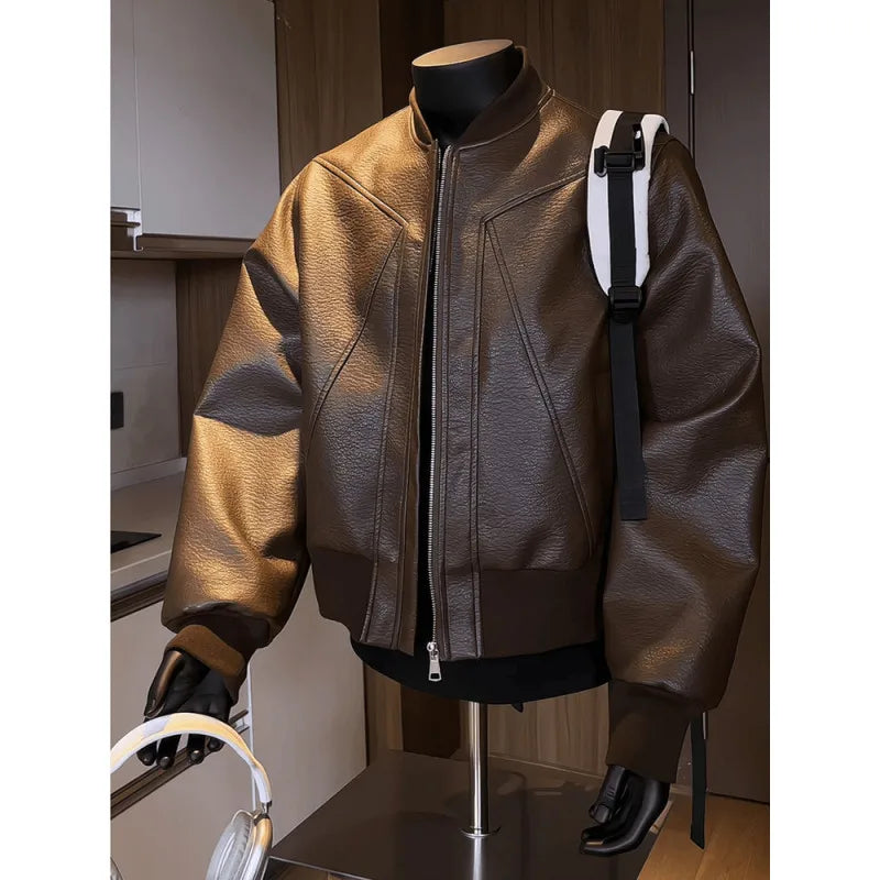 Men Coats Faux Leather Jackets