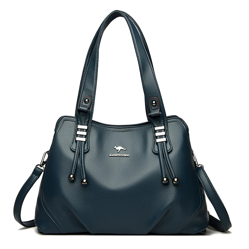 Genuine Soft Leather Handbags for Women Vintage Shoulder Tote Bag Luxury