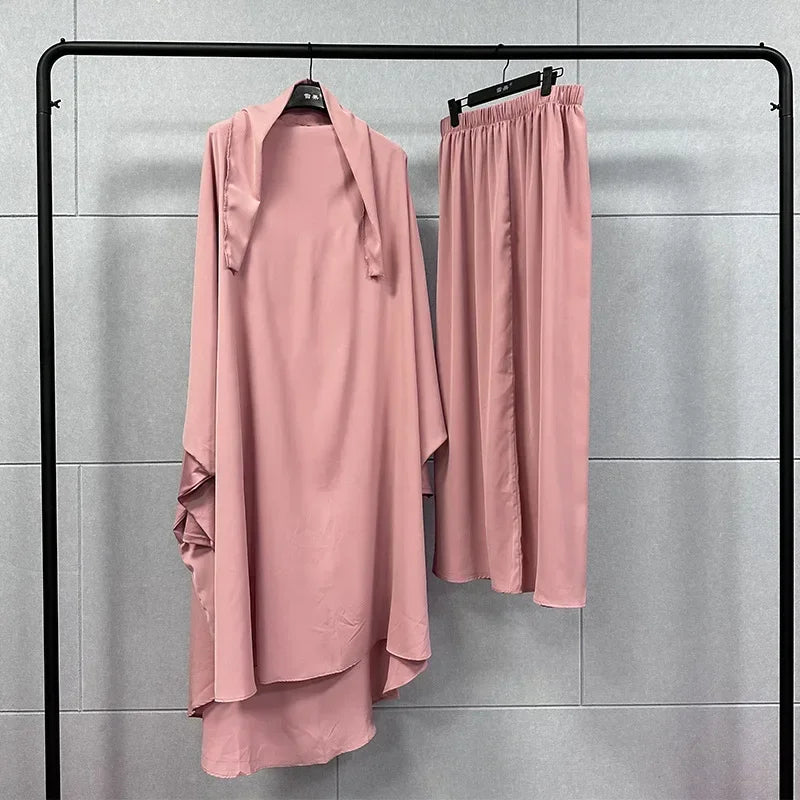 Ramadan Abayas Sets  2 Piece Set Women Hijab Dress Prayer Garment