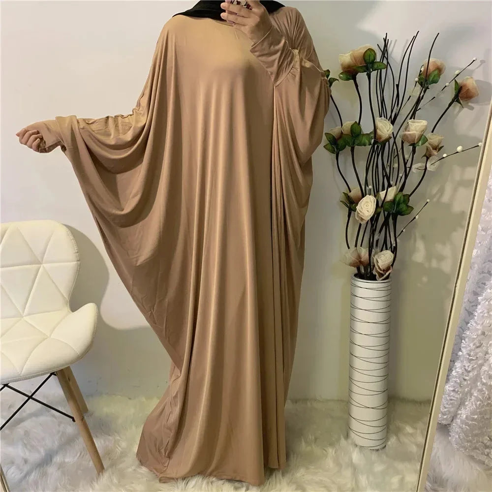 Women Abaya Khimar Prayer Garment Batwing Sleeve Dresses