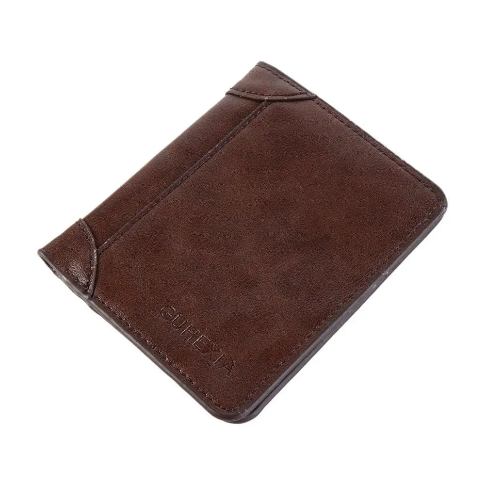 Leather 2 Fold Wallets Urban Recreational Style Solid Color