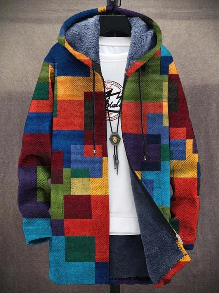 Men Cardigans Coats Gradient Art Colorful