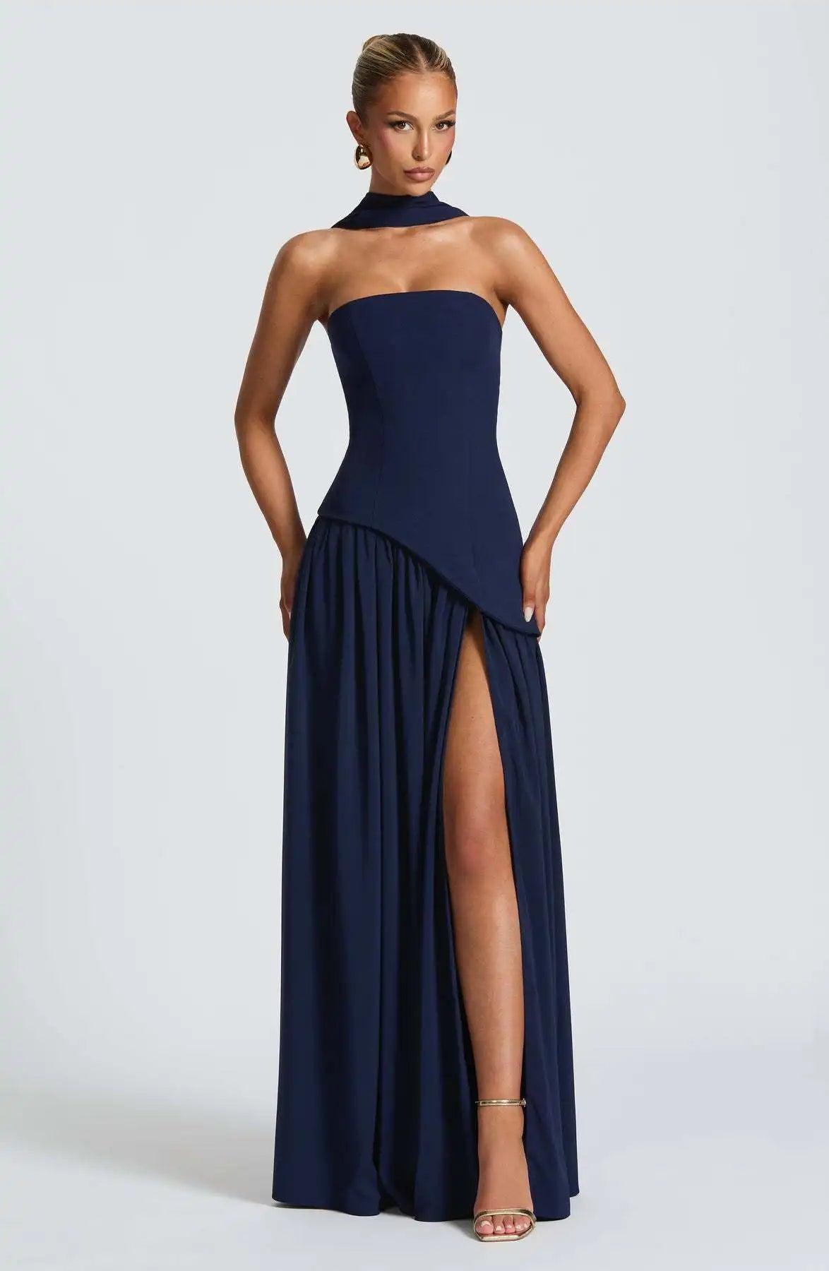 Sheath Solid Color Split Dress Sexy Backless High Split Skirt Women's Clothing