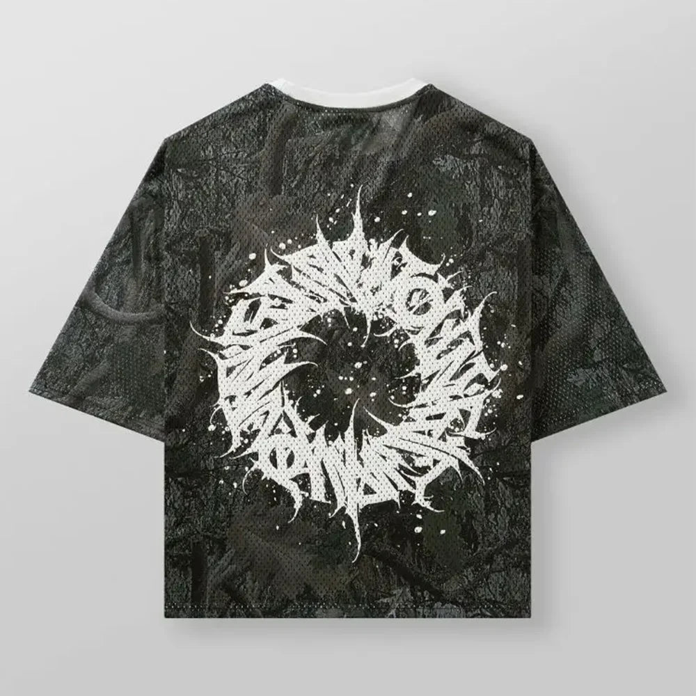 T-shirts Men Summer New Sports  Mesh Round Neck Loose And Comfortable