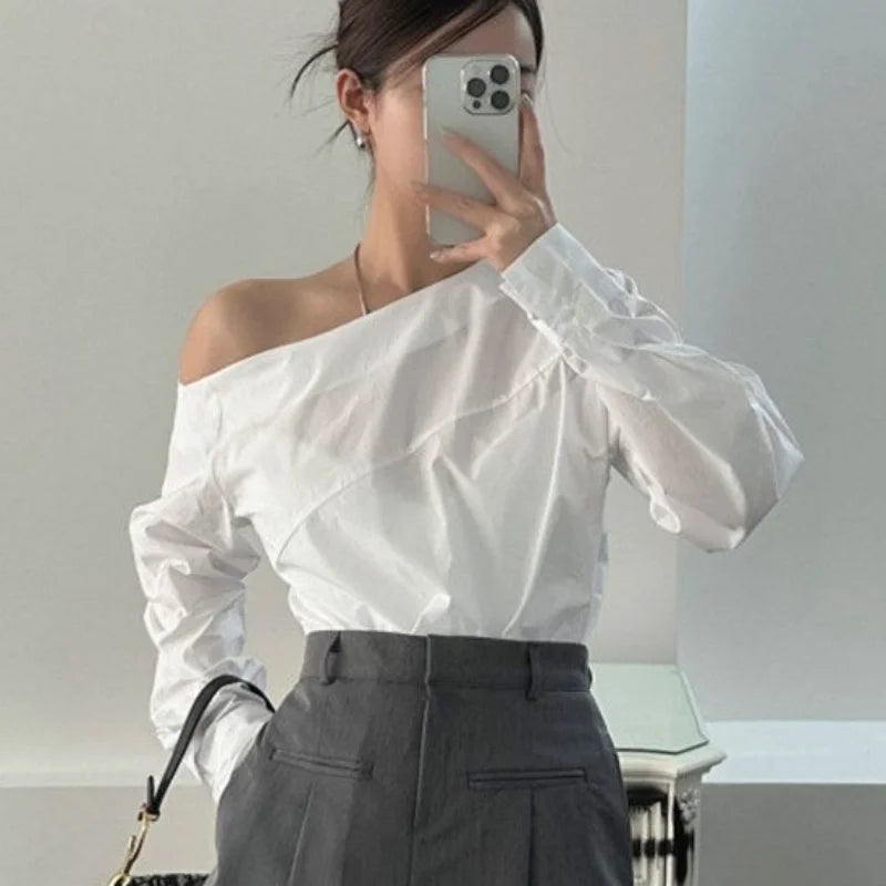 Sexy Off Shoulder Shirt  Cotton Tops