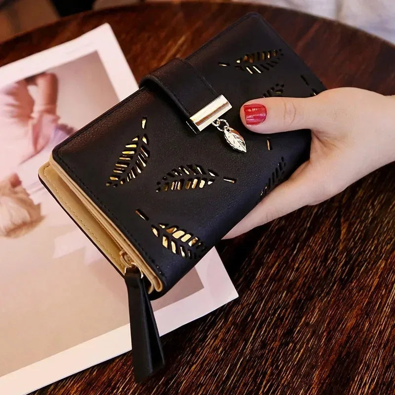 Women Wallet PU Leather Purse Female Long Wallet Gold