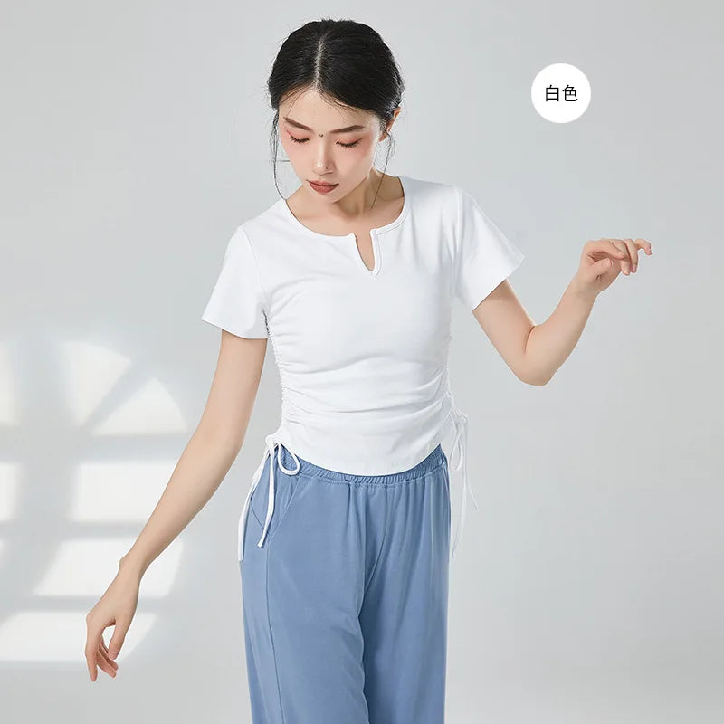 White Blouse for Dancing Women Long Sleeve Shirt