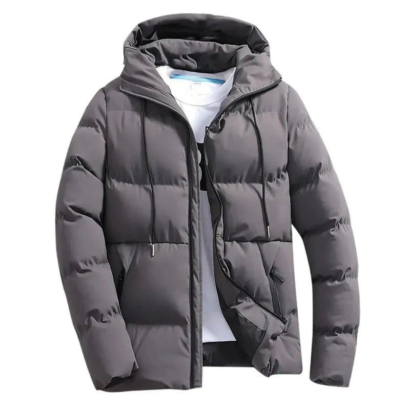 Thick Puffer Hooded Jacket  Casual Warm Parkas Business OuterWear