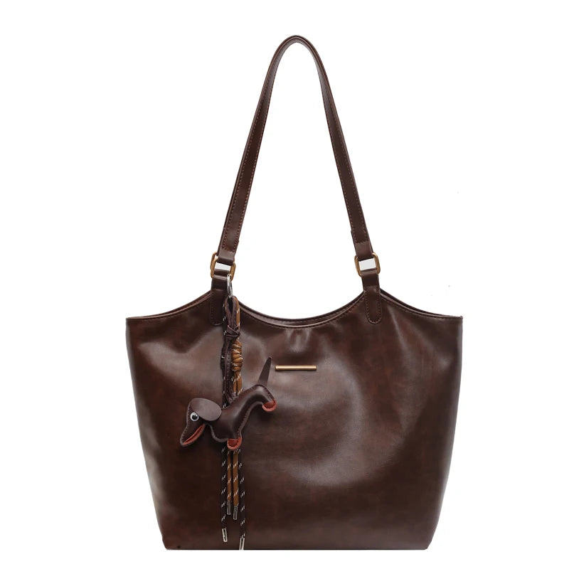Women Vintage Shoulder Bag  Retro Tote Handbag Large Capacity Fashion Underarm Bag