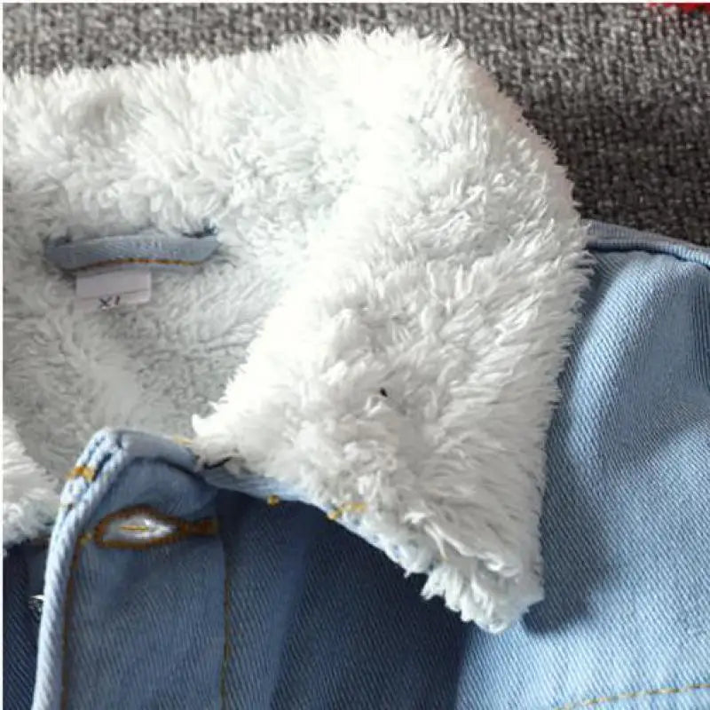 Men's Vintage Fleece Lined Denim Jacket Long Sleeve