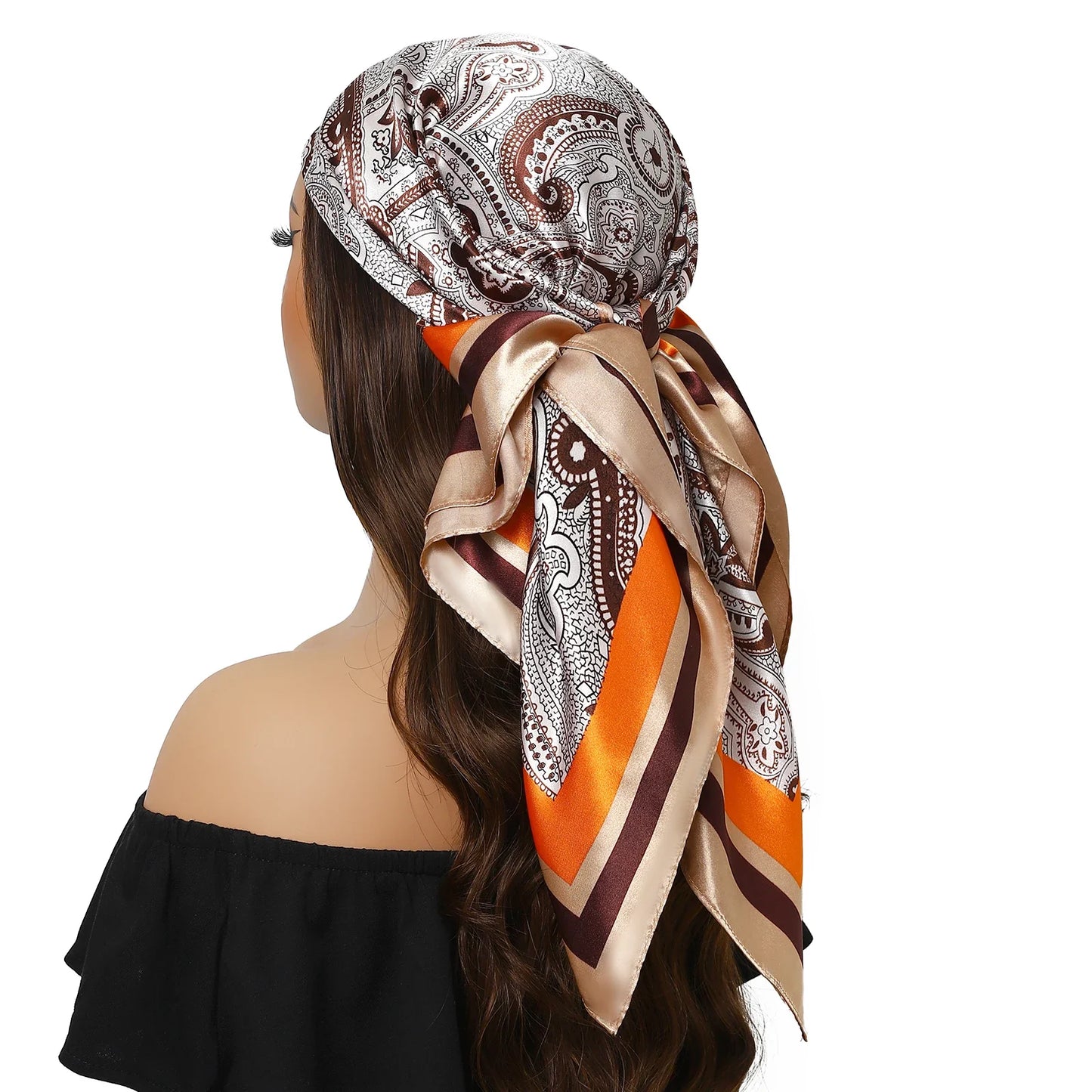 Head Scarf for Women Luxury Brand Satin Bandana