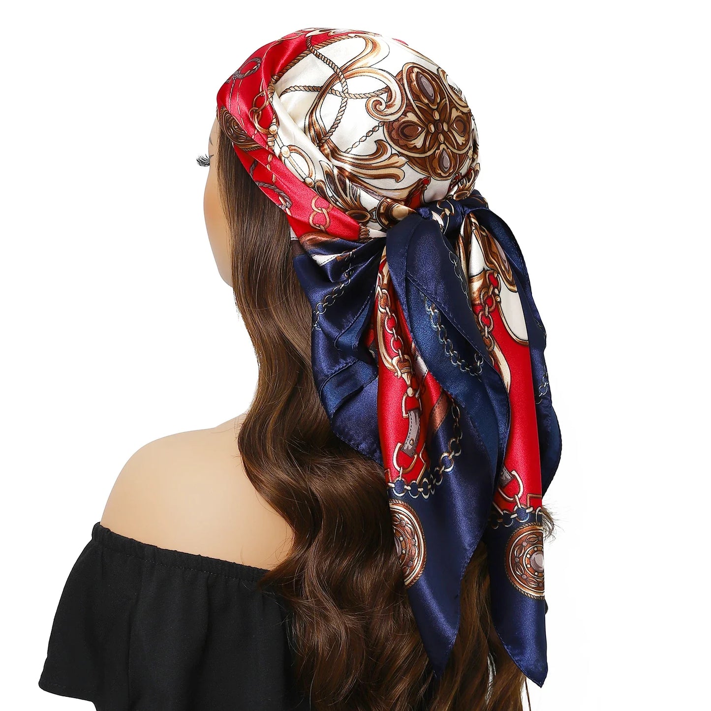 Head Scarf for Women Luxury Brand Satin Bandana