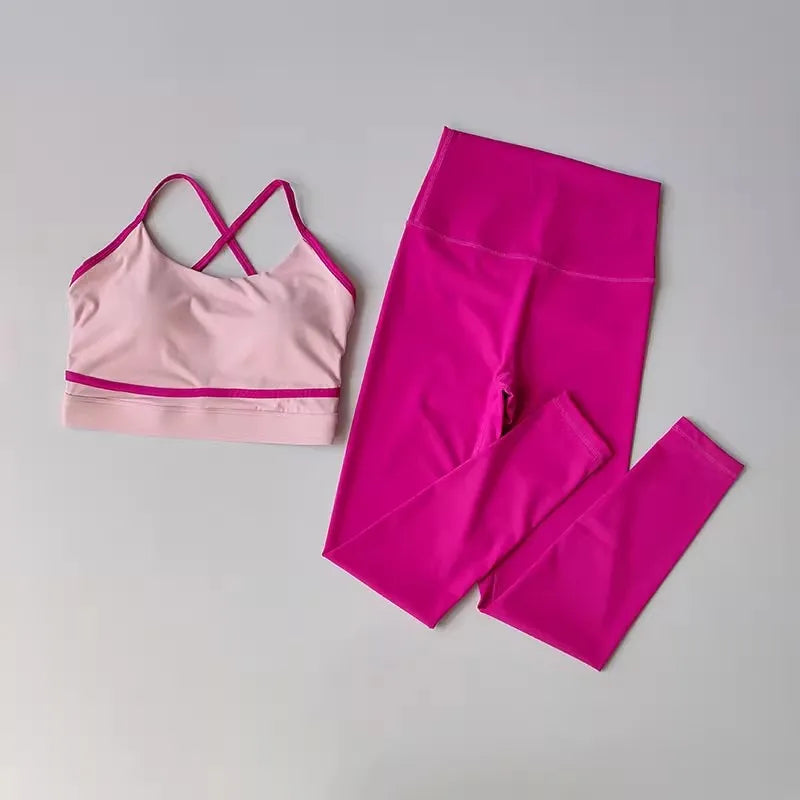 Women's Yoga Set Workout  2 Piece High Waist Yoga Leggings