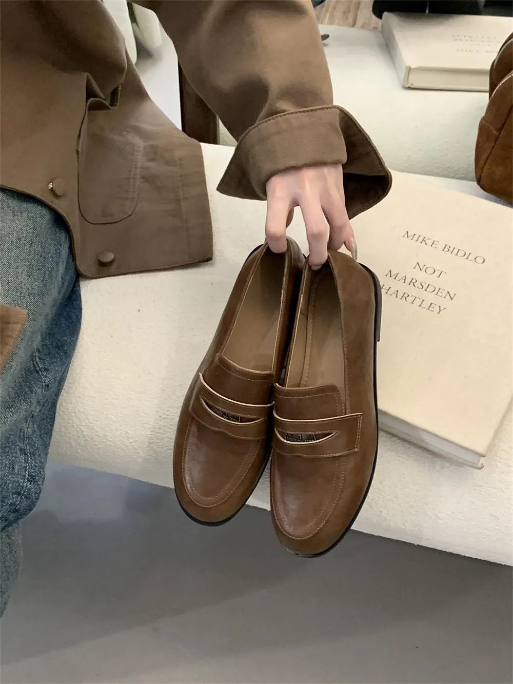 Leather Low Heels Loafers Cozy Slip On Soft Bottom Flats Woman Spring Autumn Classic Ladies Dress Office Shoes