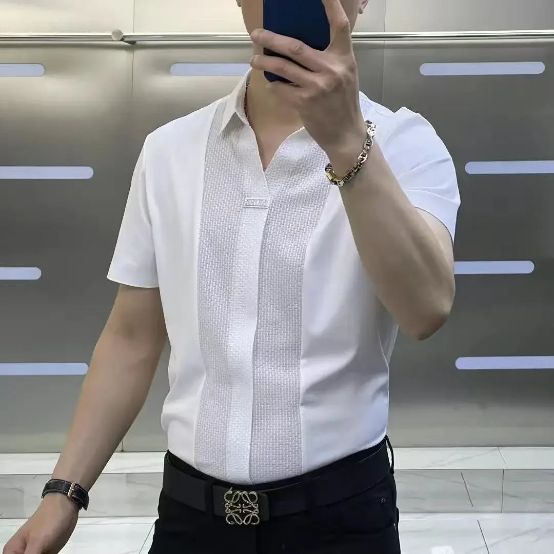 Shirts for Men Oversize Spliced