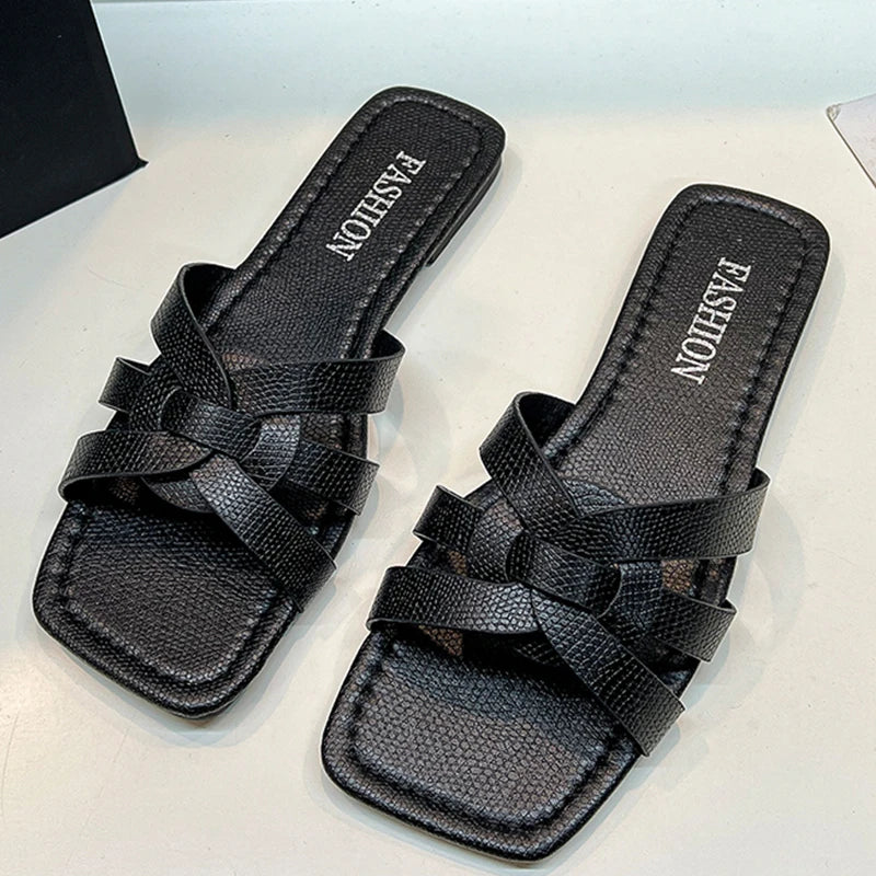 Women Fashion Flat Slippers Non-slip Outdoor Comfy Breathable Beach Sandals