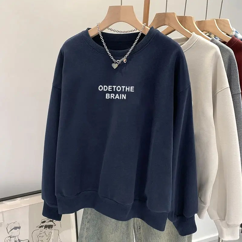 Loose Casual Simple Letter Printed Top