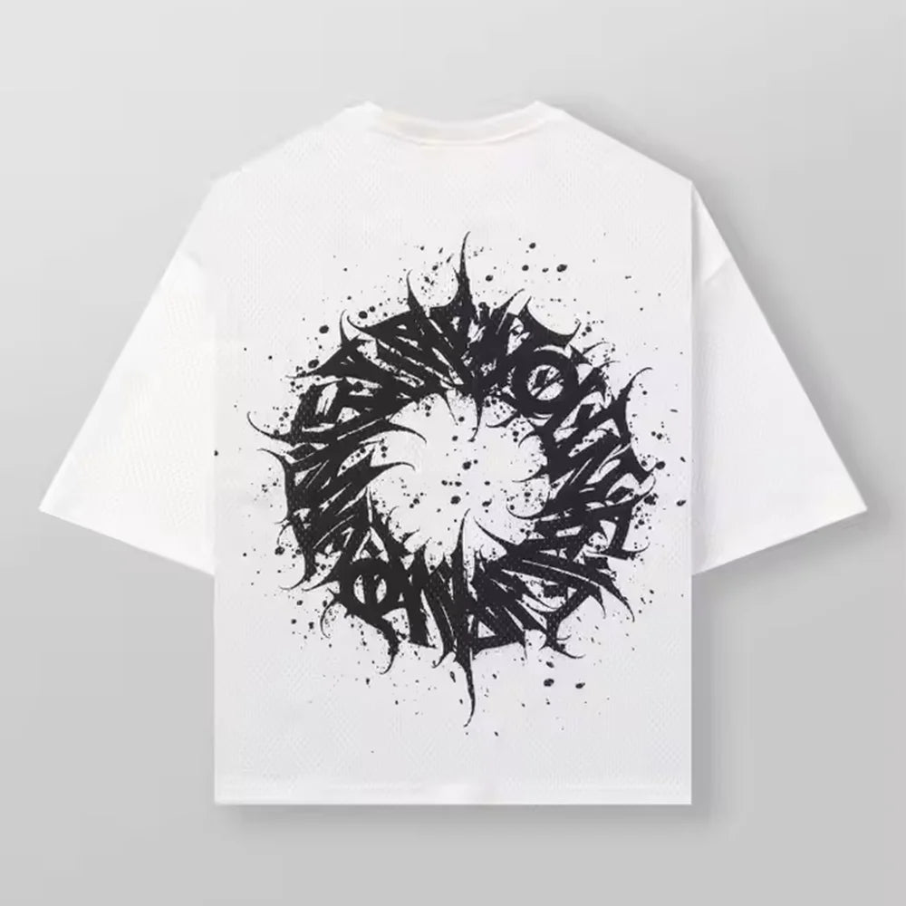 T-shirts Men Summer New Sports  Mesh Round Neck Loose And Comfortable