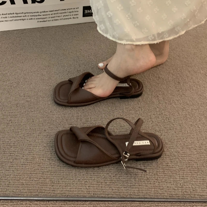 Women's Sandals Flat Rubber Sole Comfortable Sandals Breathable Fashion