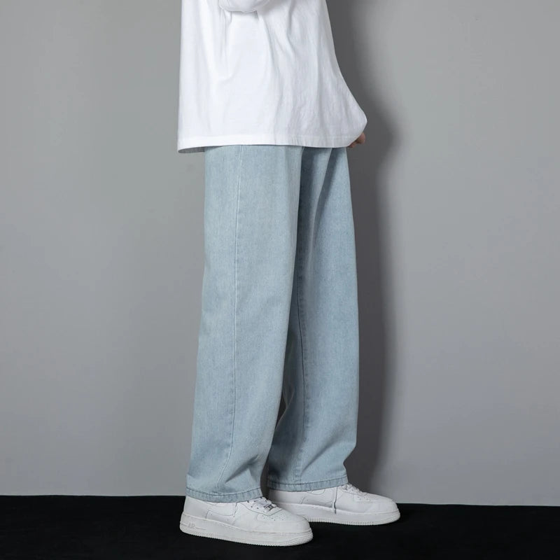 Men's Casual Long Jeans Classic Straight Denim