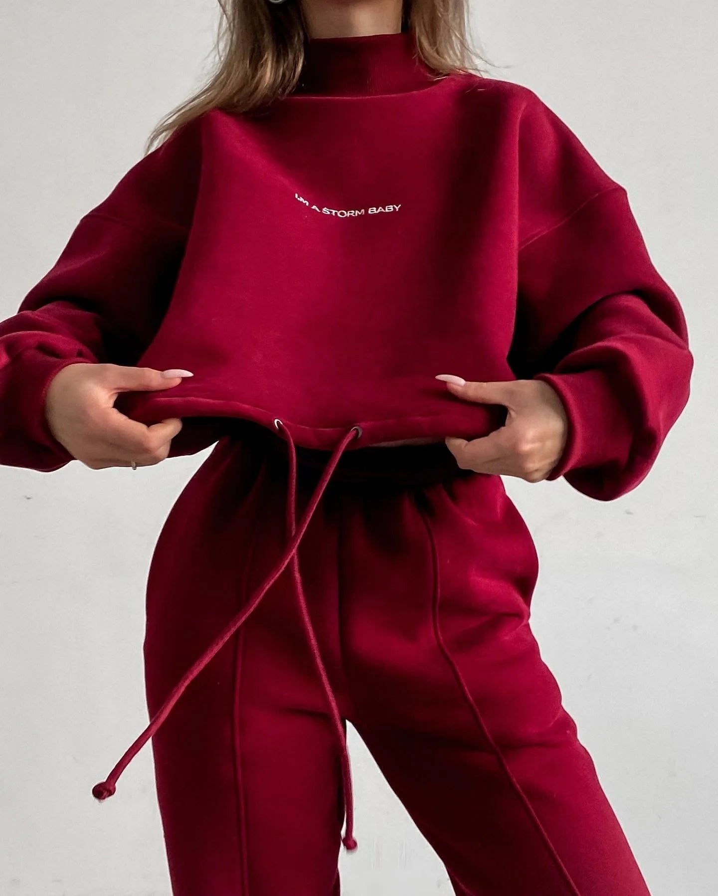 Sweatshirt  pant Women Letter Print Two Piece Set