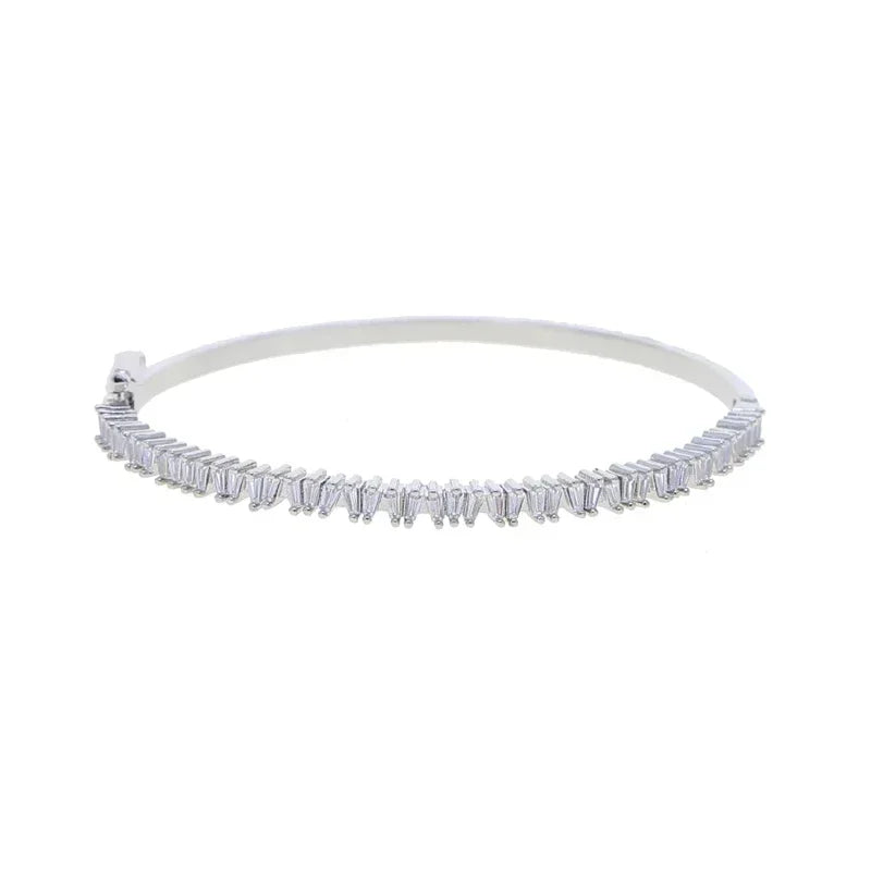 Women's Jewelry Full Paved Rectangle Bangle