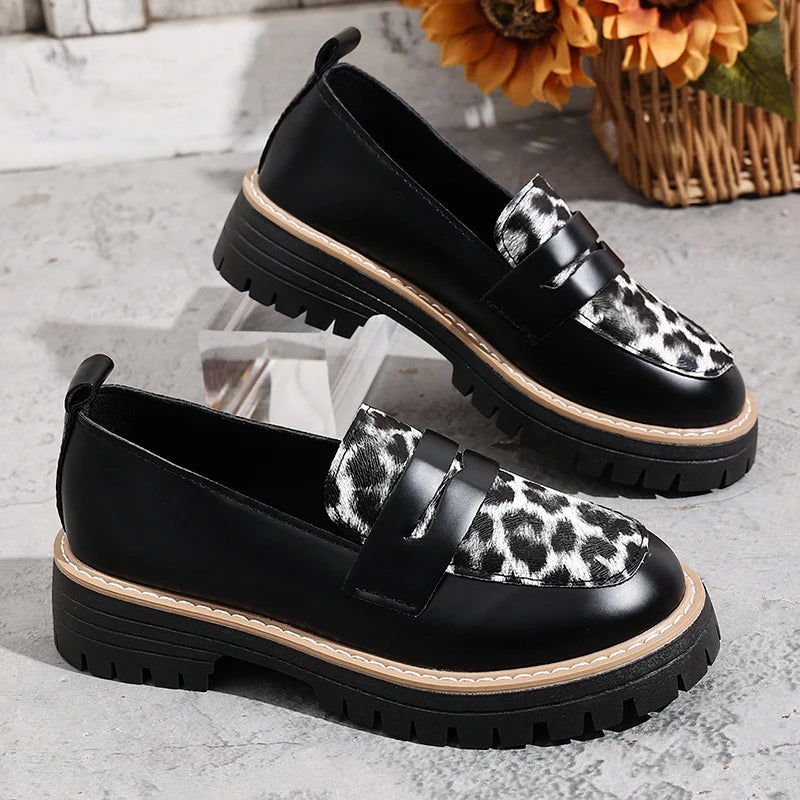 Women Loafers Leopard Print Casual Shoes
