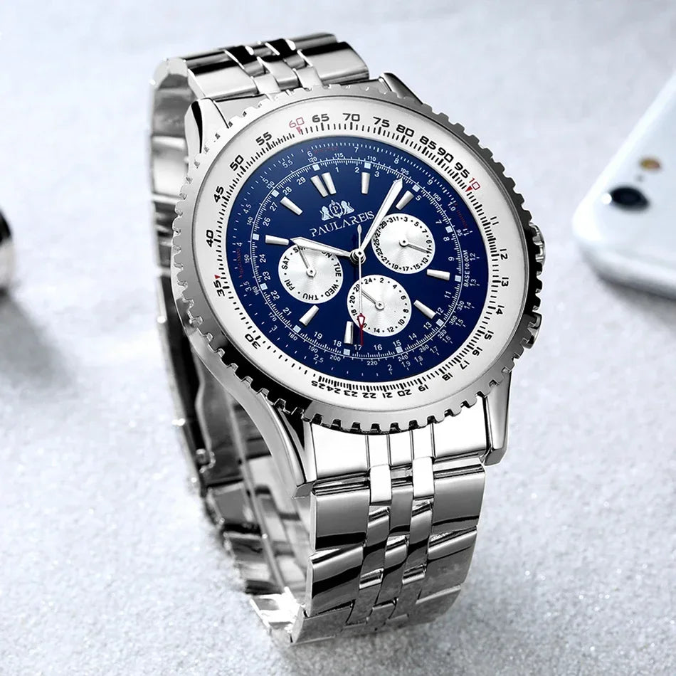 Mechanical Self Wind Leather Fashion Sports 50mm Classic watch