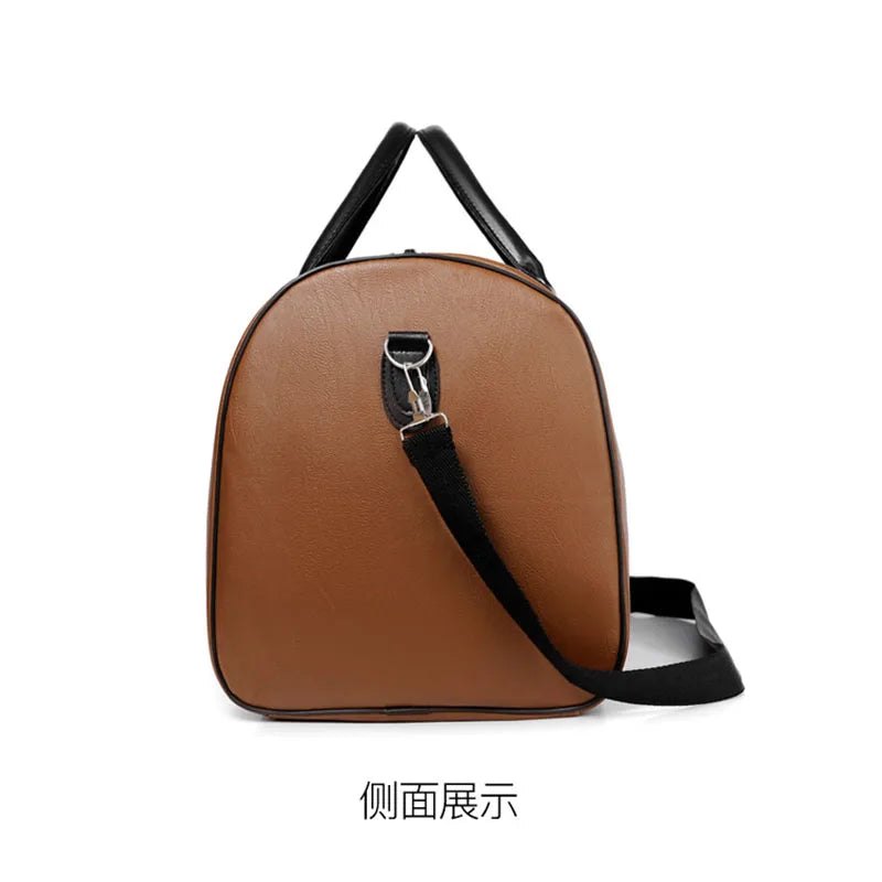 Men's Business Travel Bags Leather Large Capacity Handbags