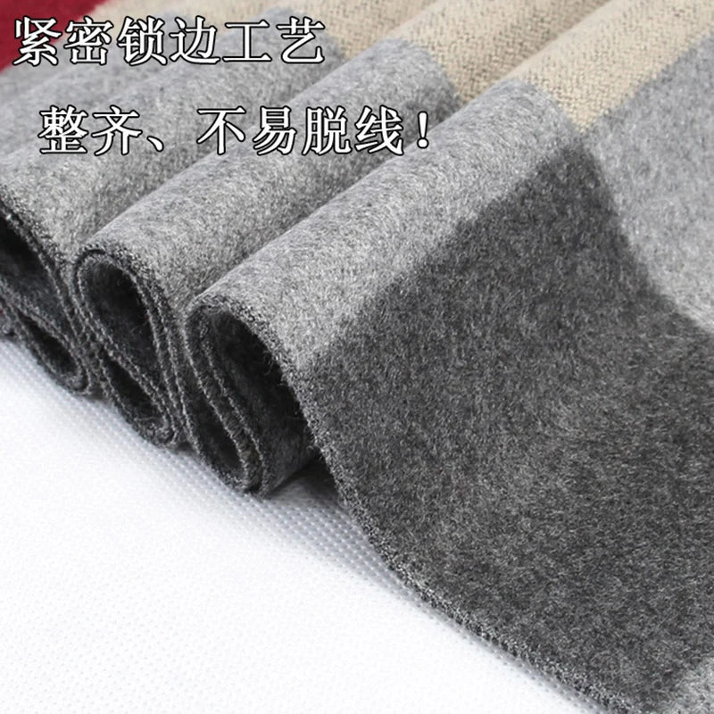 Cashmere Shawl Luxury Brand Scarf Soft Keep Warm Outdoor Grey Knit Neckerchief